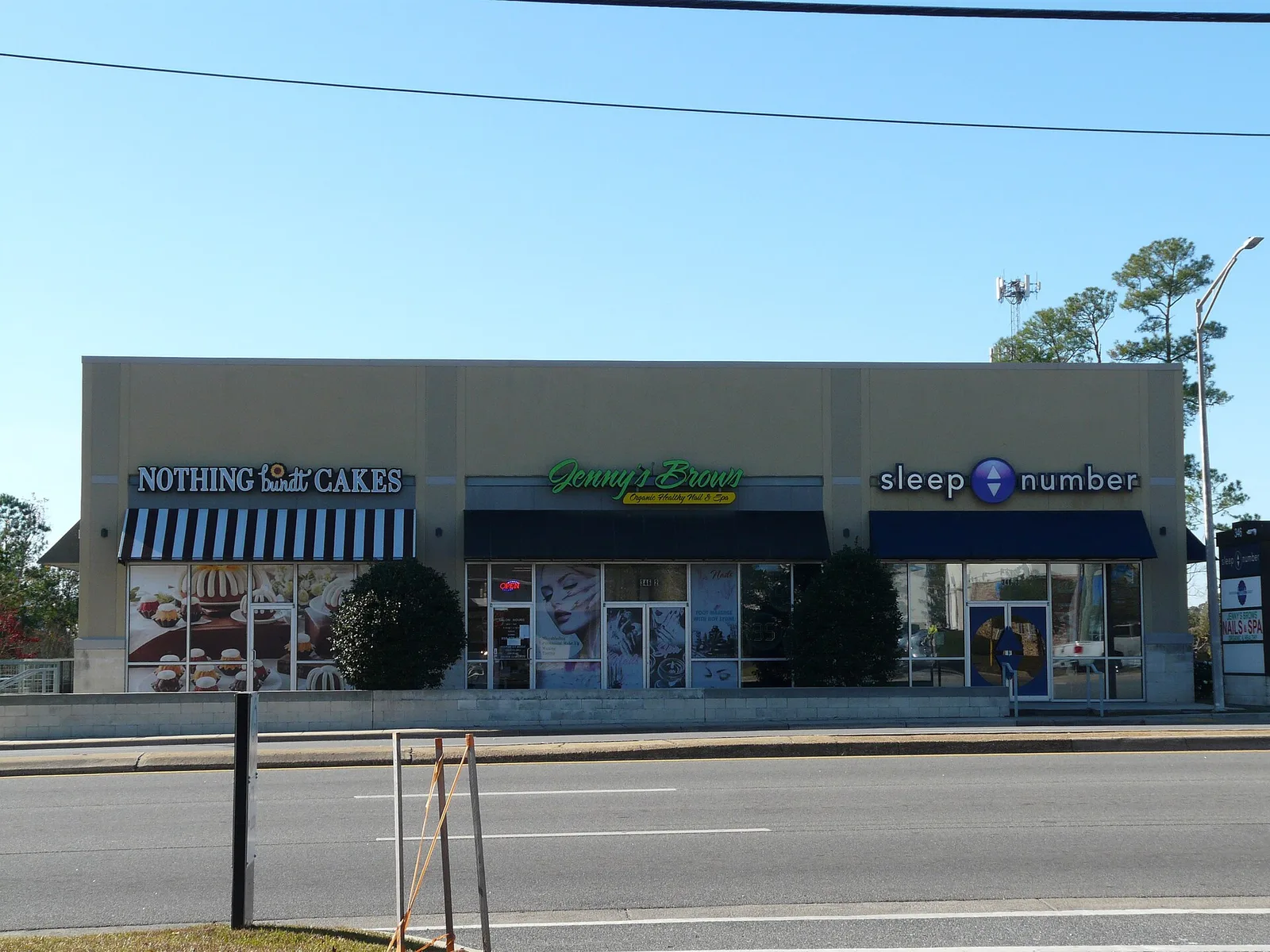 A strip center on Magnolia Drive in Tallahassee with Nothing Bundt Cakes, one of the places on this list.