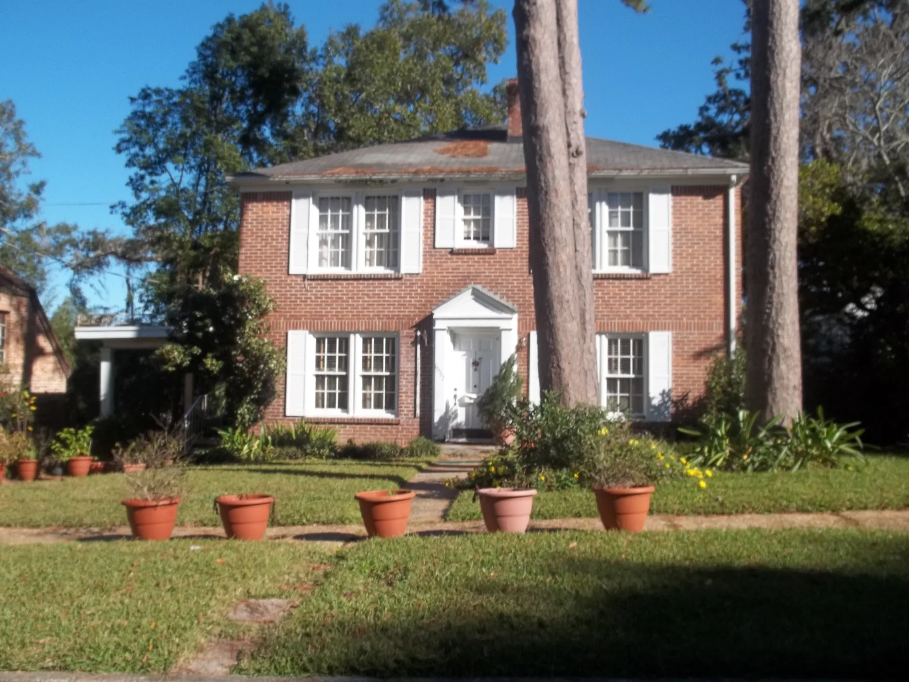 A brick house in the Los Robles Historic District, north of downtown Tallahassee.