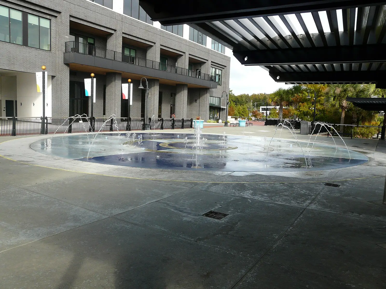 Water jets at the splash pad in Cascades Park in downtown Tallahassee.