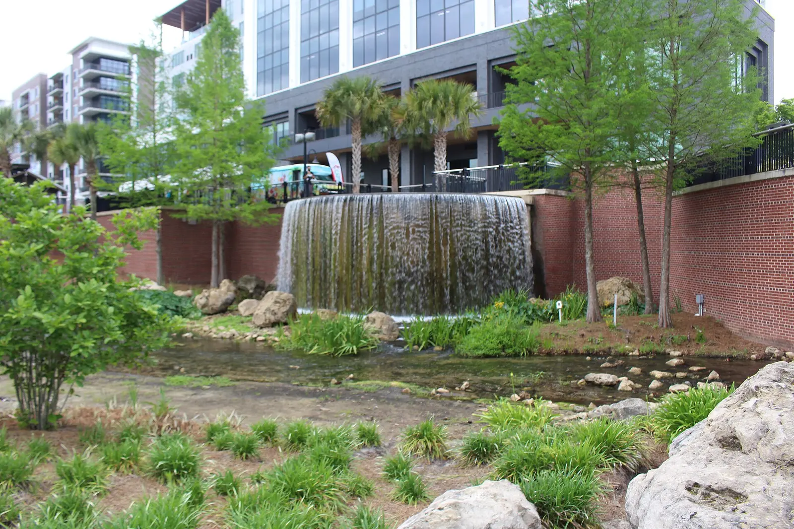 The waterfall at Cascades Park in downtown Tallahassee, home of Saturday's free outdoor movie.