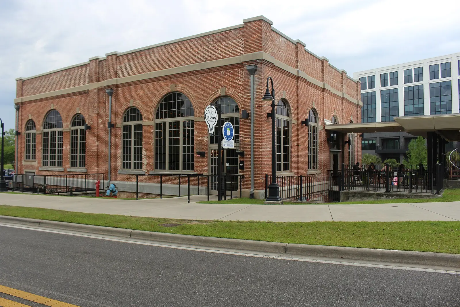 The Edison, a restaurant in a restored 1921 power plant in Cascades Park, Tallahassee.